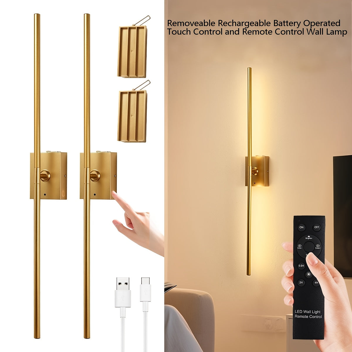 31.5" Wireless LED Wall Lamp – 360° Rotatable by Snagg A Wall Light