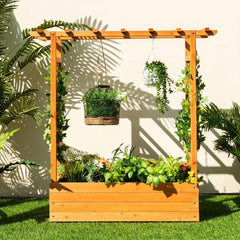 Large Wooden Raised Planter Box with Trellis by Snagg A Garden Bed