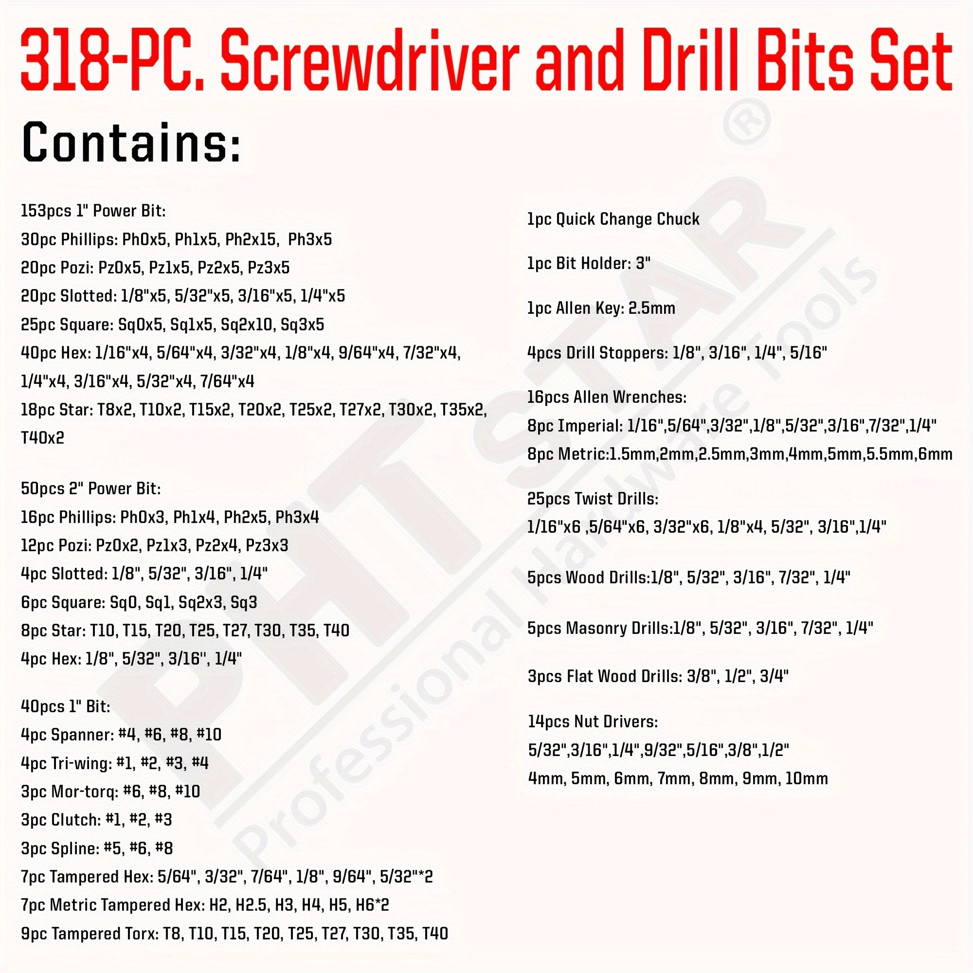 318PCS Screwdriver & Drill Bit Set