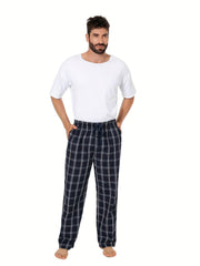 3pcs Men’s Pajama Bottoms – Plaid Cotton Lounge Pants - SnaggIt