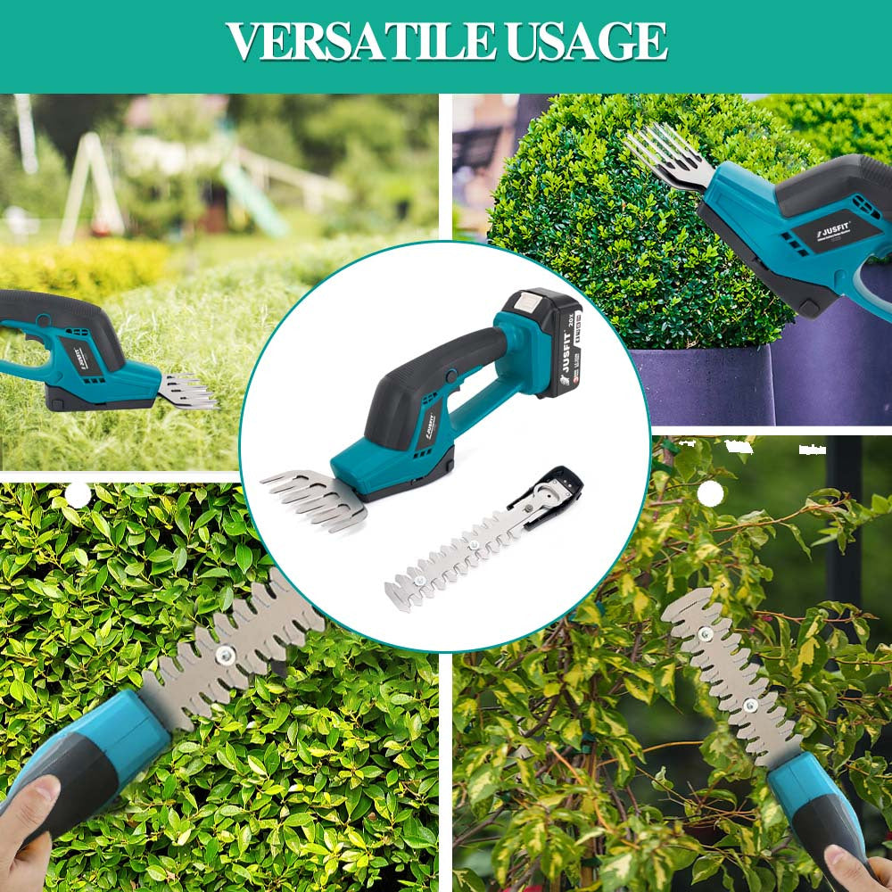 JUSFIT 2-in-1 Cordless Hedge & Grass Trimmer