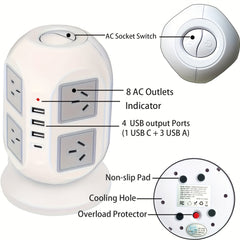 3M Tower Power Strip – 8-Way Extension by Snagg An Extension Cable