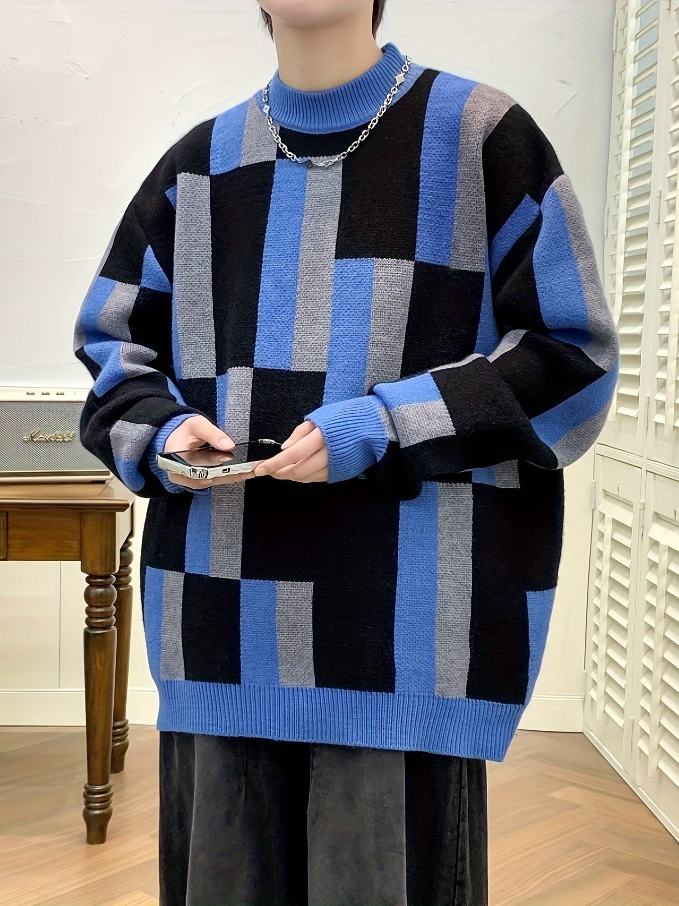 Men’s Geometric Pattern Sweater by Snagg A Jumper