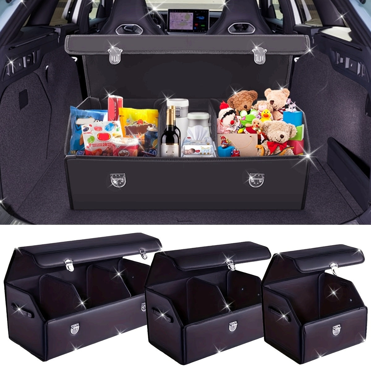 Faux Leather Car Trunk Organizer by Snagg A Storage Box