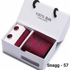 Luxury Silk Paisley Tie for Men — Extra-Long Woven Jacquard Necktie Suits & Weddings - Snagg - 57 - Others In Fashion