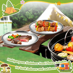 Stainless Steel Cake Plates Matte 17cm Reusable Party Set by Snagg A Plate