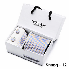 Luxury Silk Paisley Tie for Men — Extra-Long Woven Jacquard Necktie Suits & Weddings - Snagg - 12 - Others In Fashion