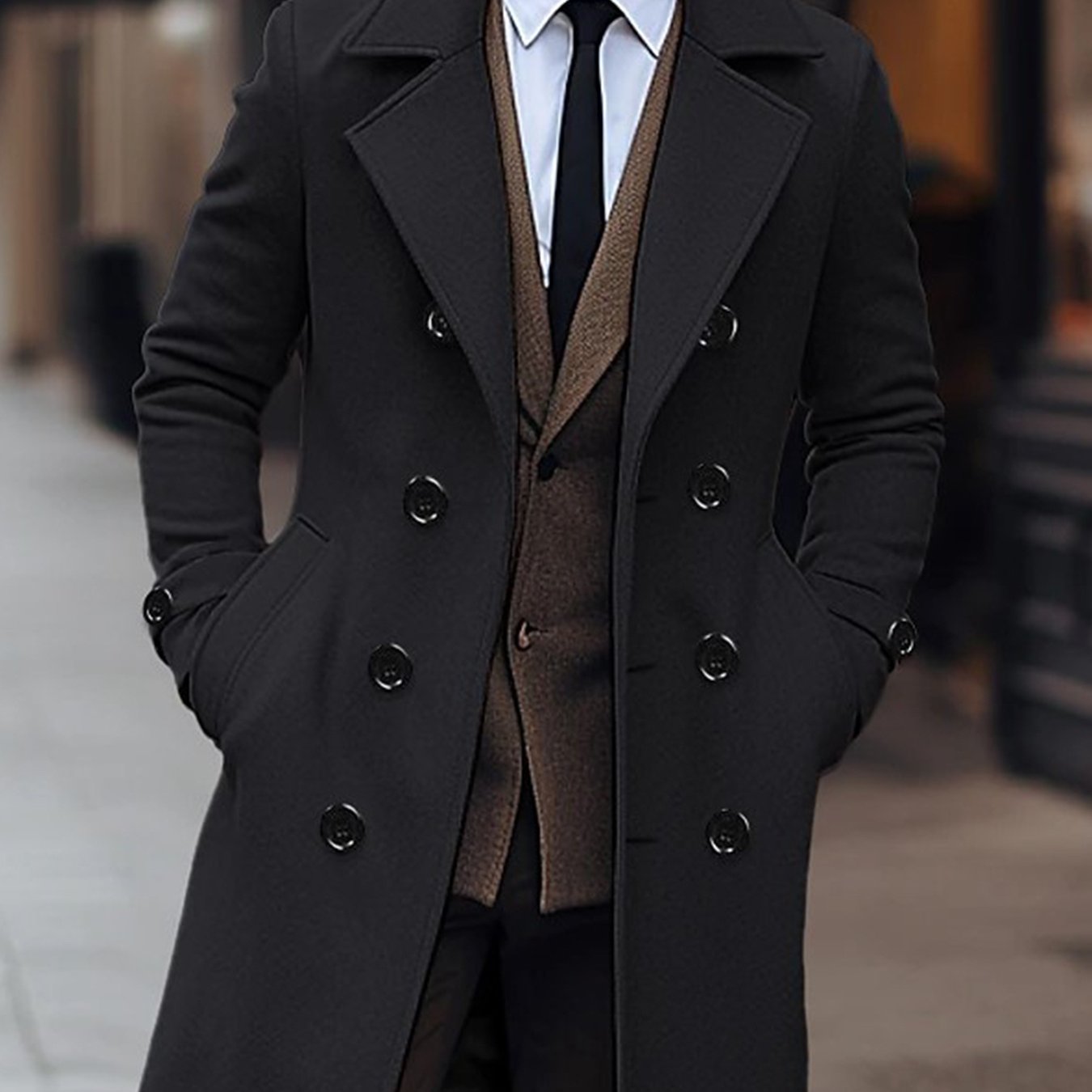 Men’s Stylish Double-Breasted Tweed Coat by Snagg A Coat