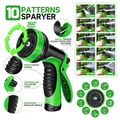 Garden Hose with 10 Function Spray Gun by Snagg A Garden Hose