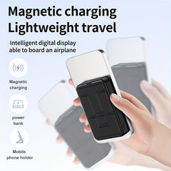 15W Magnetic Wireless Power Bank – 10,000mAh Foldable Charger with Stand, PD 22.5W USB-C & LED Display