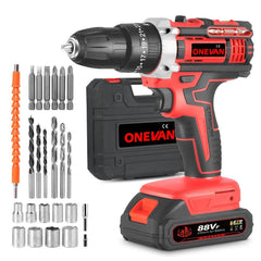 Cordless Electric Impact Drill Kit – 2 Batteries + Toolbox - SnaggIt