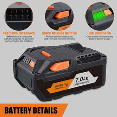 2 Pack 18 V 7.0 Ah Lithium-Ion Batteries — Replacement for Ridgid 18 V