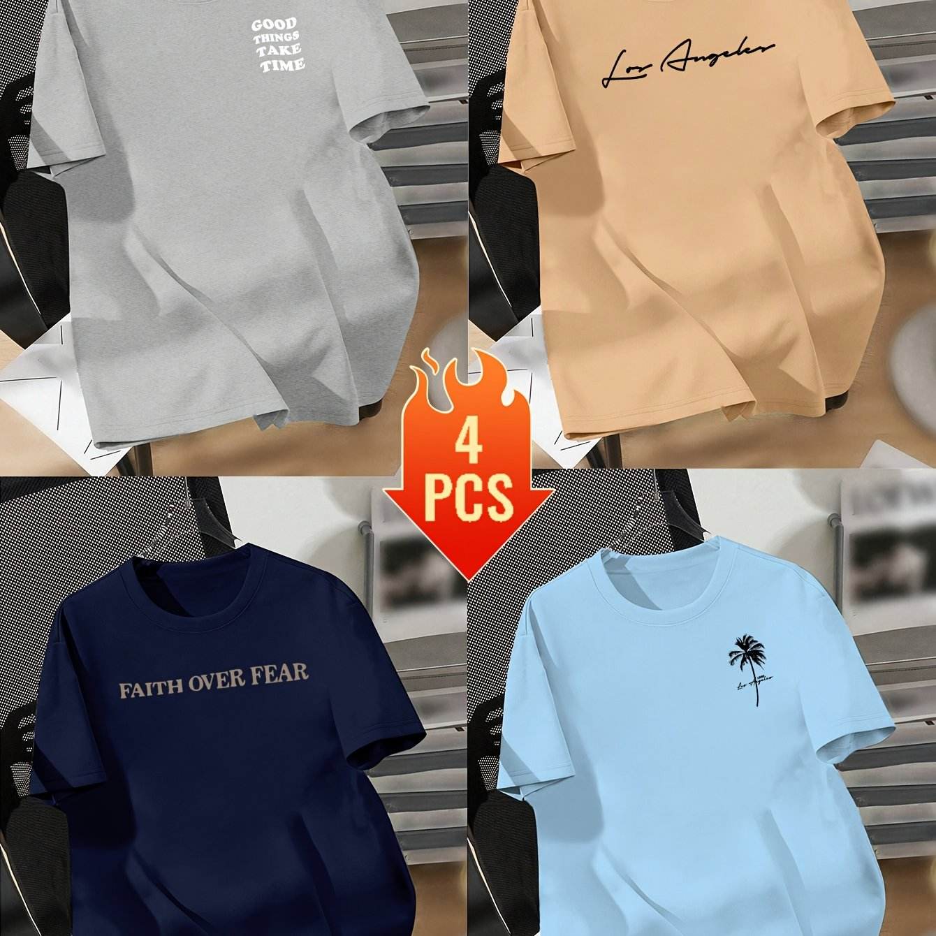 4pcs Men’s Outdoor Sports T-Shirts - SnaggIt