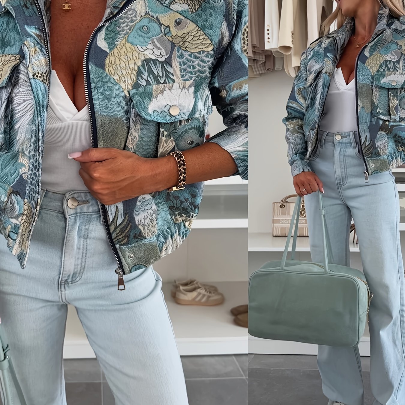 Women’s Floral Embroidered Casual Jacket by Snagg A Jacket