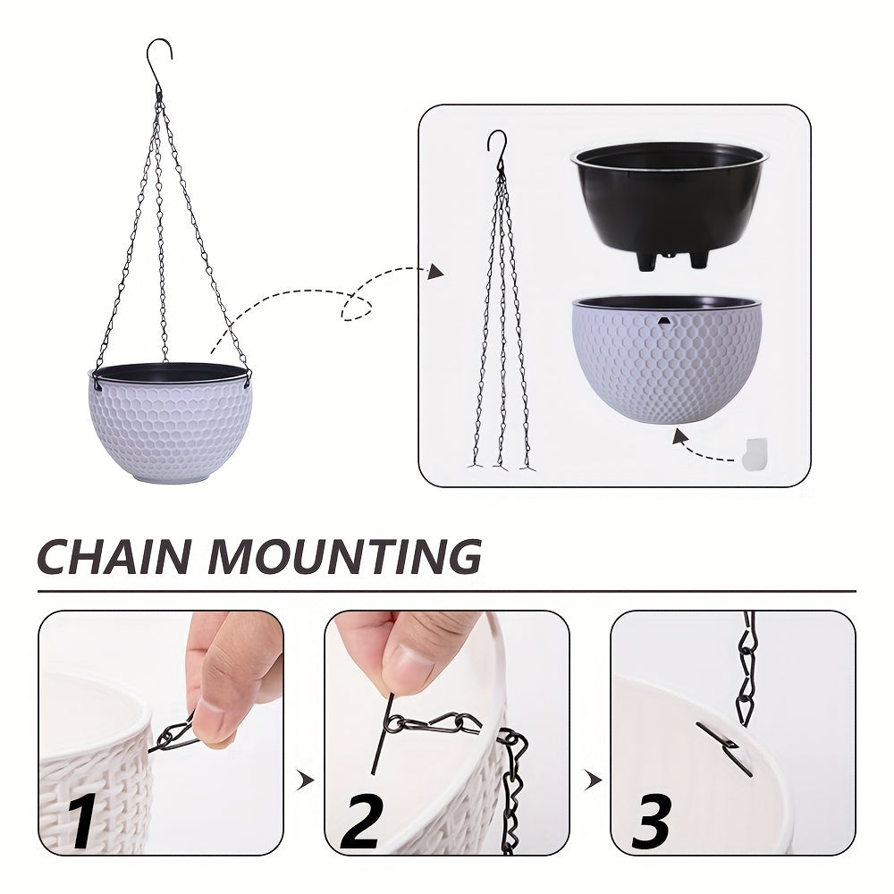 4pcs Hanging Flower Pots with Chains by Snagg A Pot