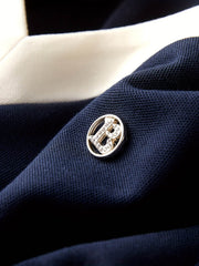 Contrast V-Neck Waist-Cinching Dress - SnaggIt