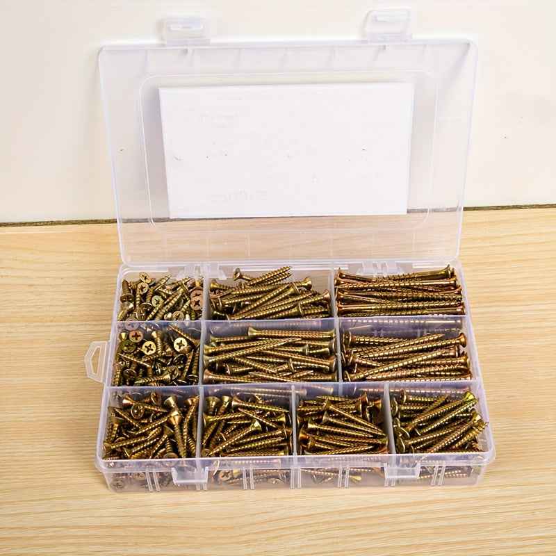 650 Piece M4 Galvanized Screw Set (16–70mm Assorted Sizes) - Pcs combination set - Power Tools Gadget