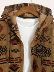 Men’s Double-Sided Ethnic Print Plush Hoodie by Snagg A Jacket