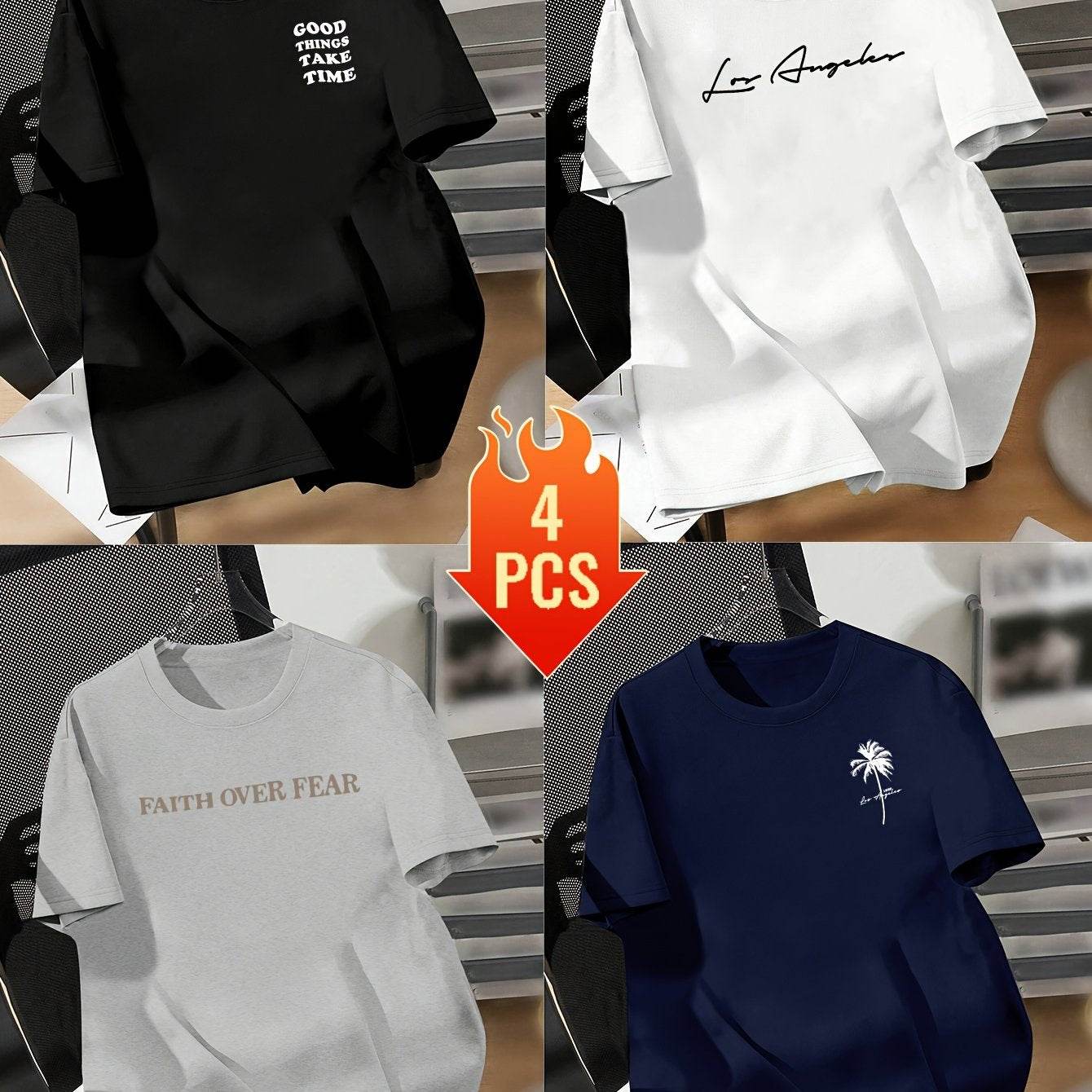 4pcs Men’s Outdoor Sports T-Shirts - SnaggIt