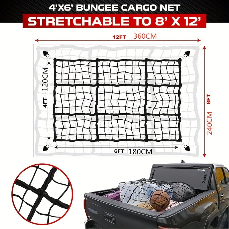 Bungee Cargo Net for Truck Bed & Roof Rack by Snagg A Car Rack