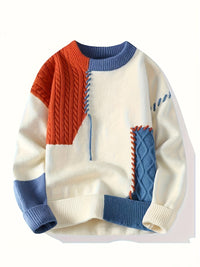 Men’s Color Block Cable Sweater by Snagg A Sweater