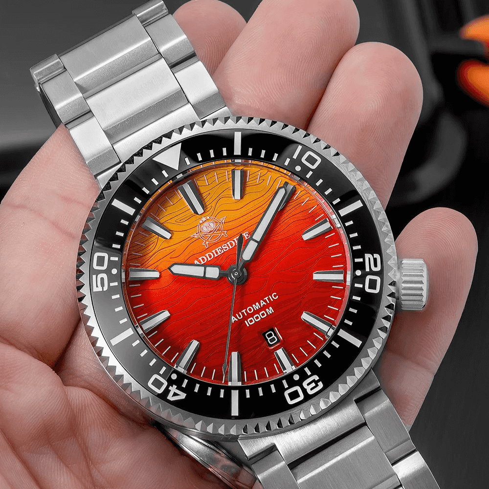 Automatic Classic Diver’s Watch – Sapphire Crystal Ceramic Bezel BGW9 Luminous “Fire Cloud” Dial - Men’s Watches