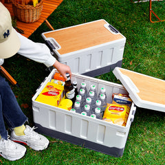 60L Collapsible Car Trunk Storage Bin with Lid by Snagg A Storage Box