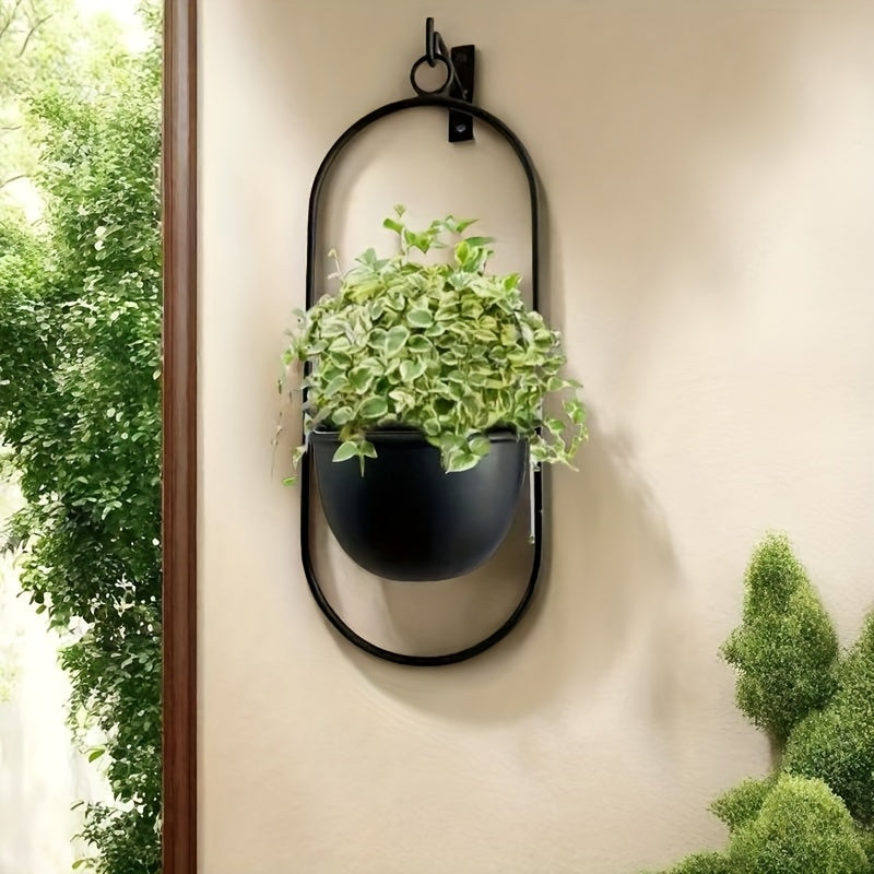 Vintage Black Metal Wall Planter by Snagg A Pot