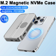 Magnetic M.2 NVMe SSD Enclosure Dock for iPhone 15/16 by Snagg An SSD Enclosure Dock