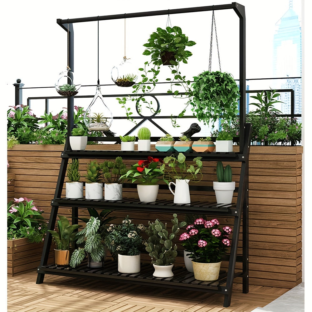 3 Tier Folding Wooden Plant Stand 144cm by Snagg A Rack