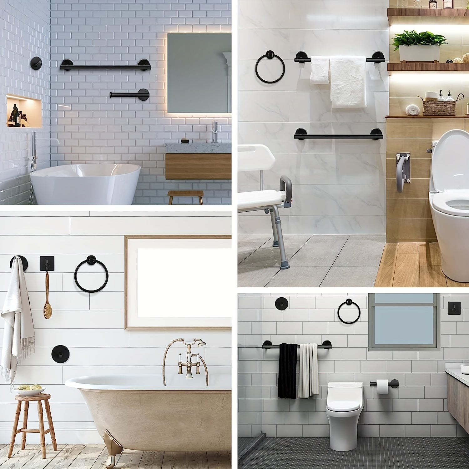 10-Piece Stainless Steel Bathroom Accessories Set by Snagg A Hook