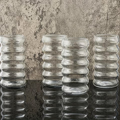 Tall Striped Glasses 16oz Reusable Freezer Safe Set At Home by Snagg A Cup