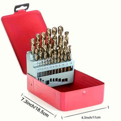 25 Piece M35 Cobalt Drill Bit Set — 1.0–13.0mm HSS-Co Twist Bits