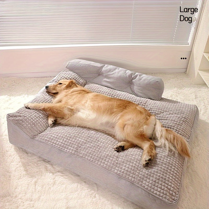 Orthopedic Grey Stripe Dog Bed by Snagg A Pet Bed