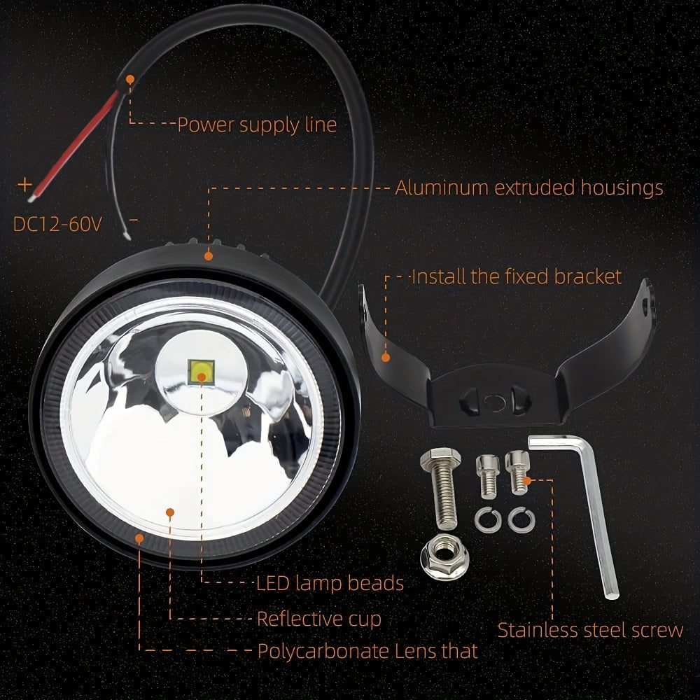 2pcs 10.16cm Round LED Off-Road Spot Lights by Snagg A Spot Lights