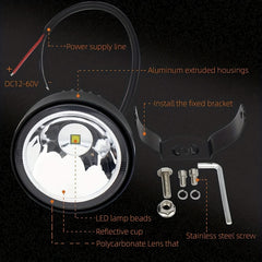2pcs 10.16cm Round LED Off-Road Spot Lights by Snagg A Spot Lights