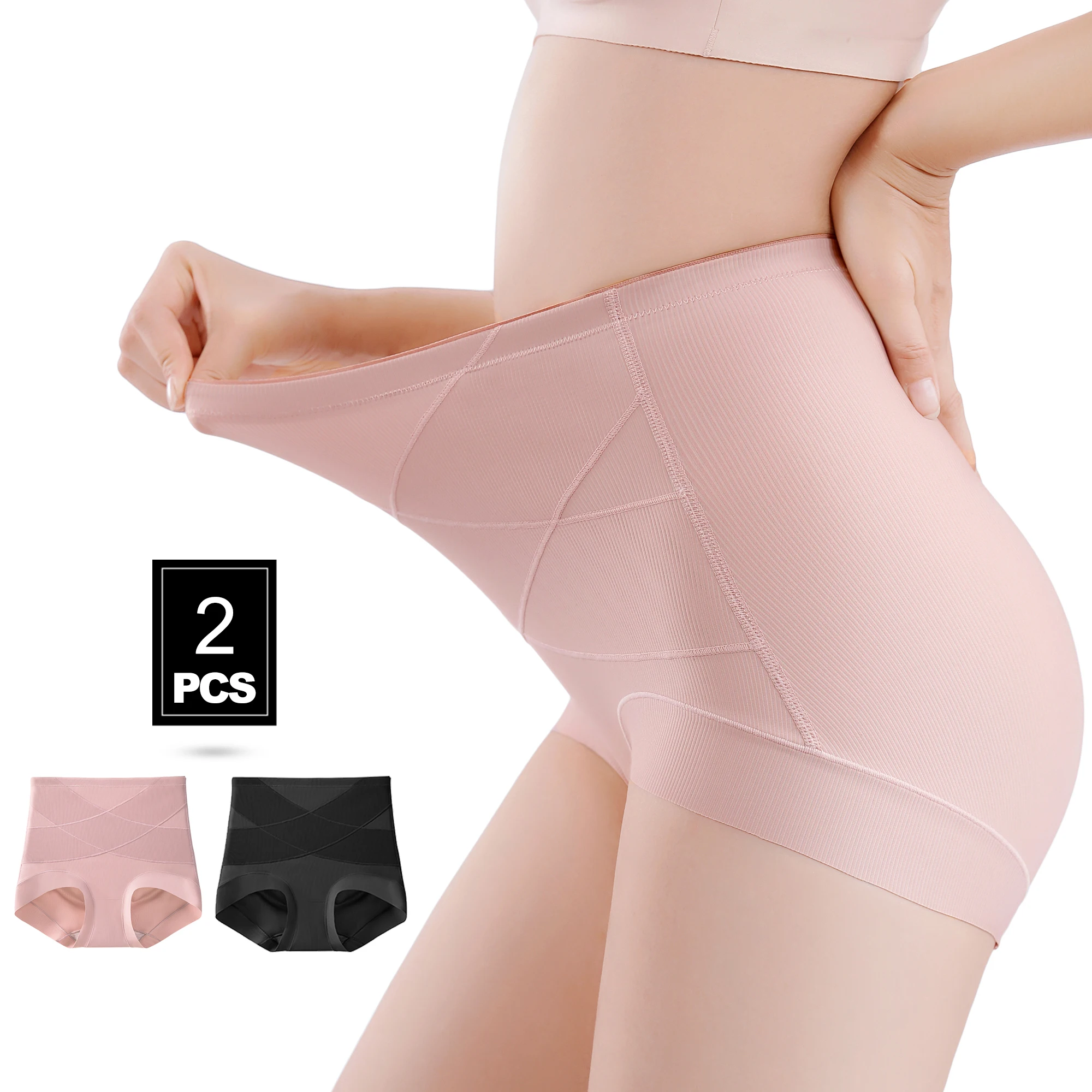 High Waist Tummy Control Briefs | 2-Pack Body Shaper Shapewear All-Day Comfort