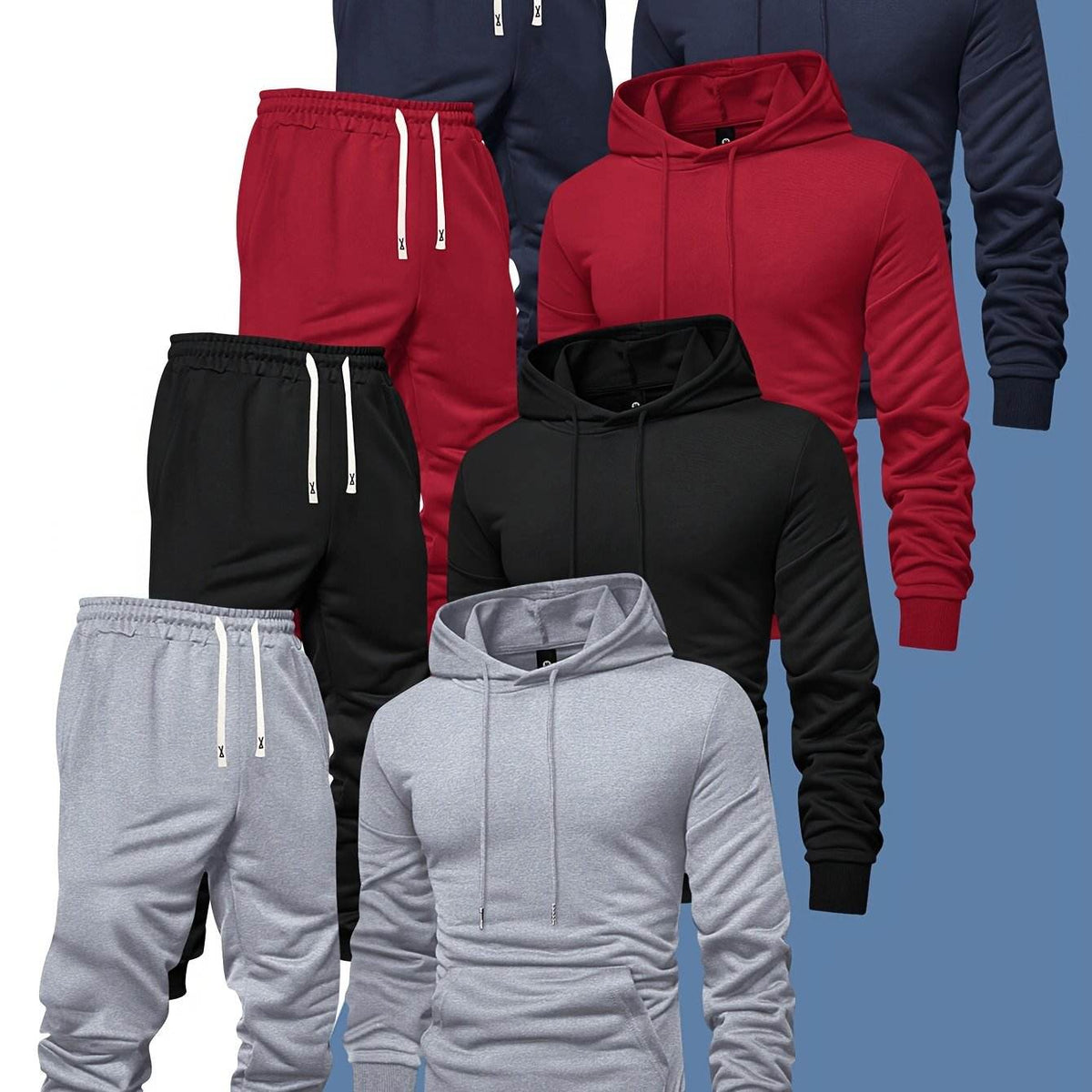 8pcs Men’s Hoodie & Sweatpants Set - SnaggIt