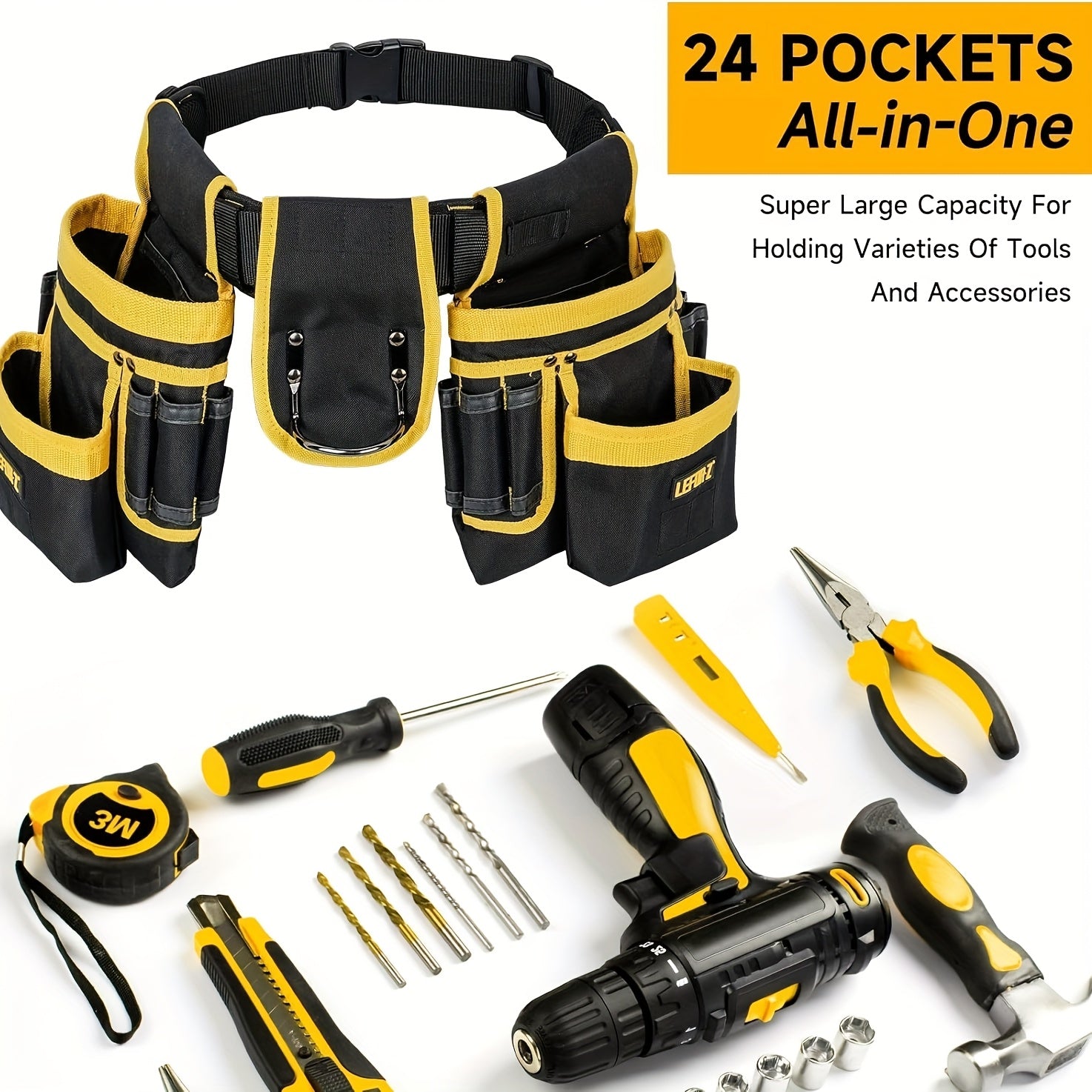 24 Pocket Heavy Duty Tool Belt by Snagg A Tool Belt