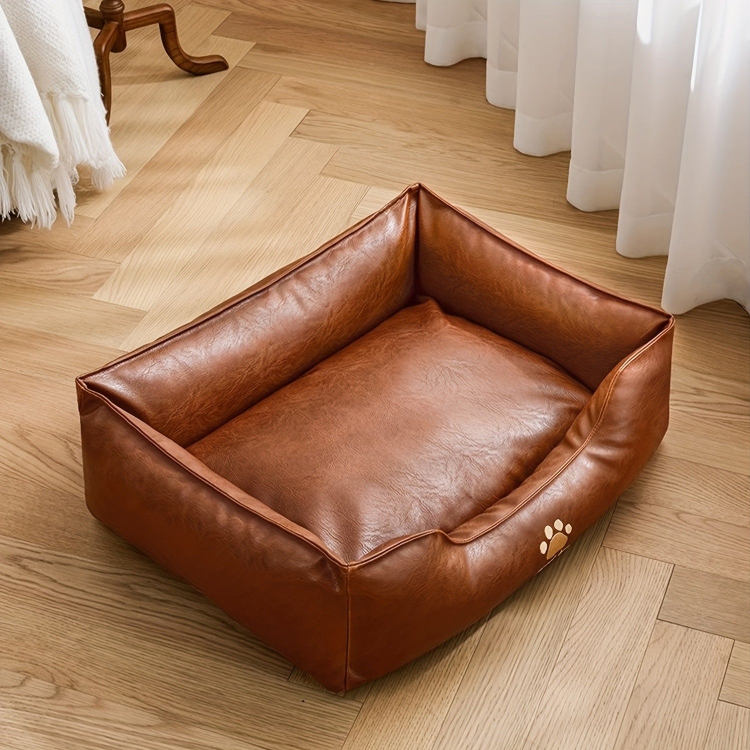 Luxury Faux Leather Pet Bed by Snagg A Pet Lounge