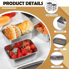 15 Pcs Stainless Steel Food Storage Containers by Snagg A Container