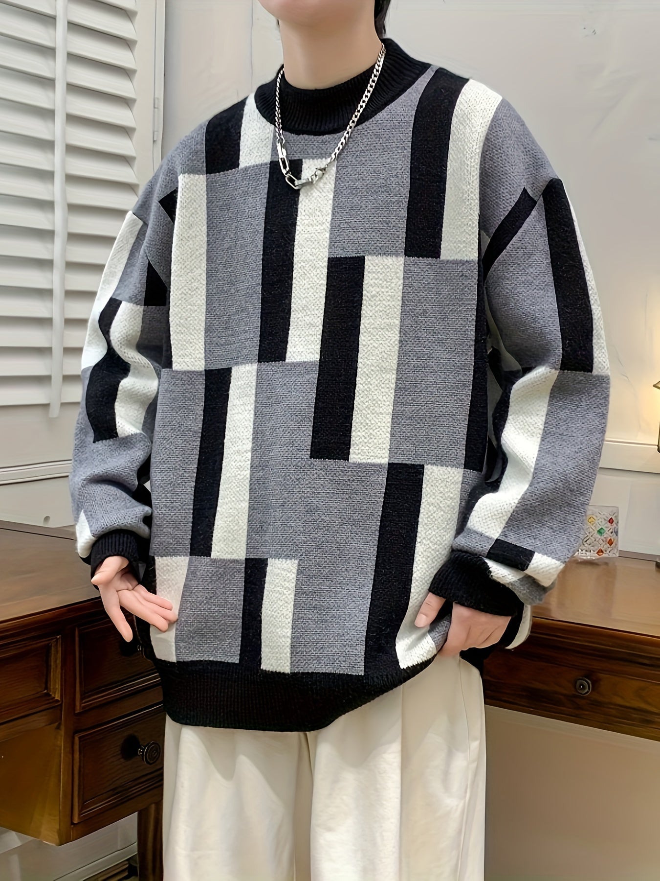 Men’s Geometric Pattern Sweater by Snagg A Jumper