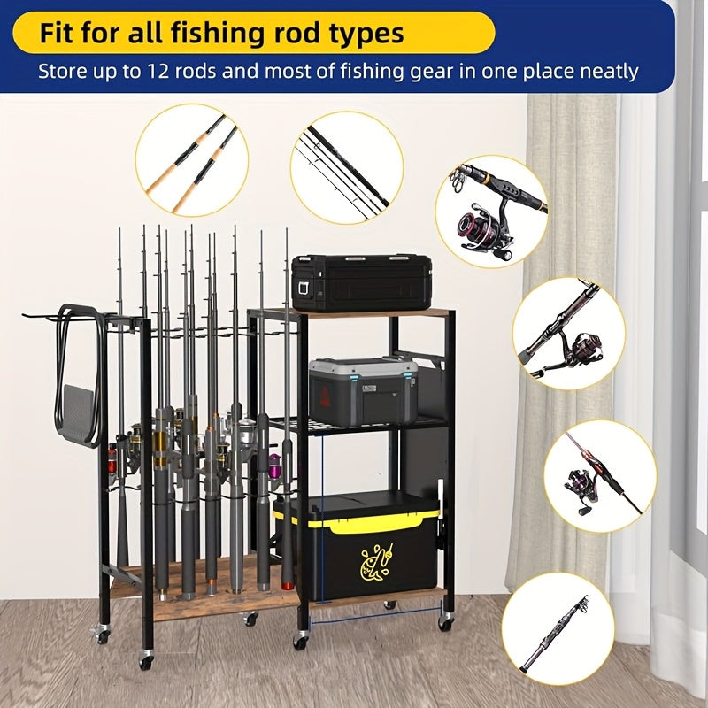 3 Tier Fishing Rod Holder Cart by Snagg A Rack