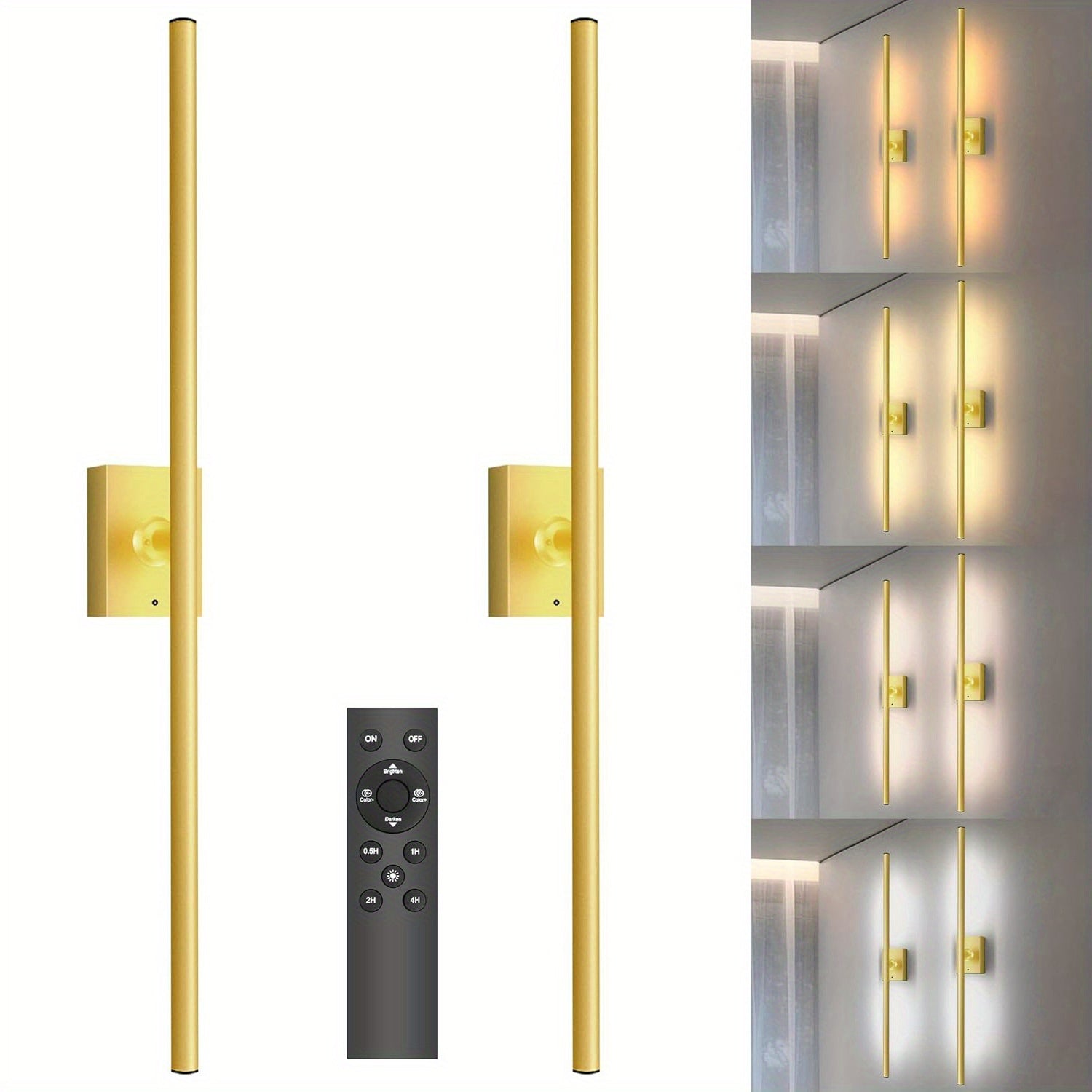 2 Pack Remote Control Battery Powered Wall Lights by Snagg A Wall Light