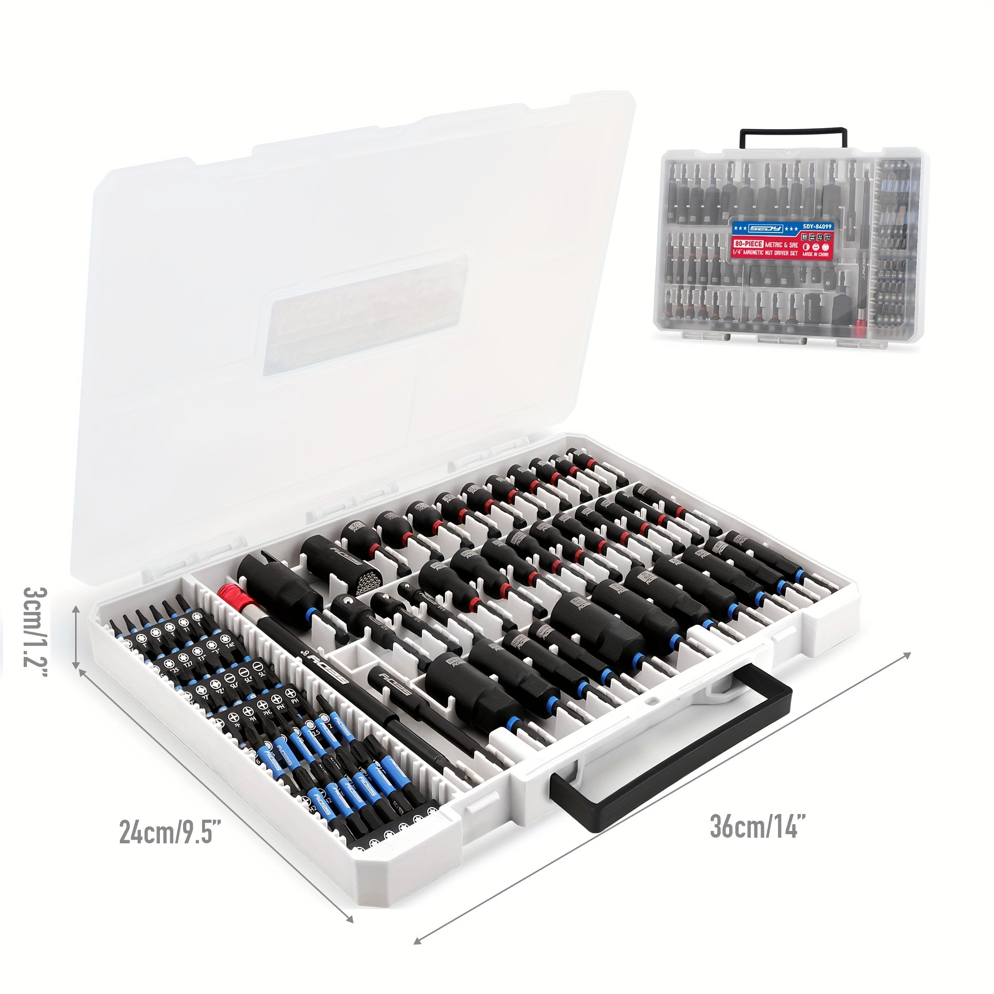 80pcs Magnetic Impact Nut Driver Set