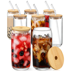 Beer Can Glass Cups 20oz For Home Use With Lids And Straws by Snagg A Cup