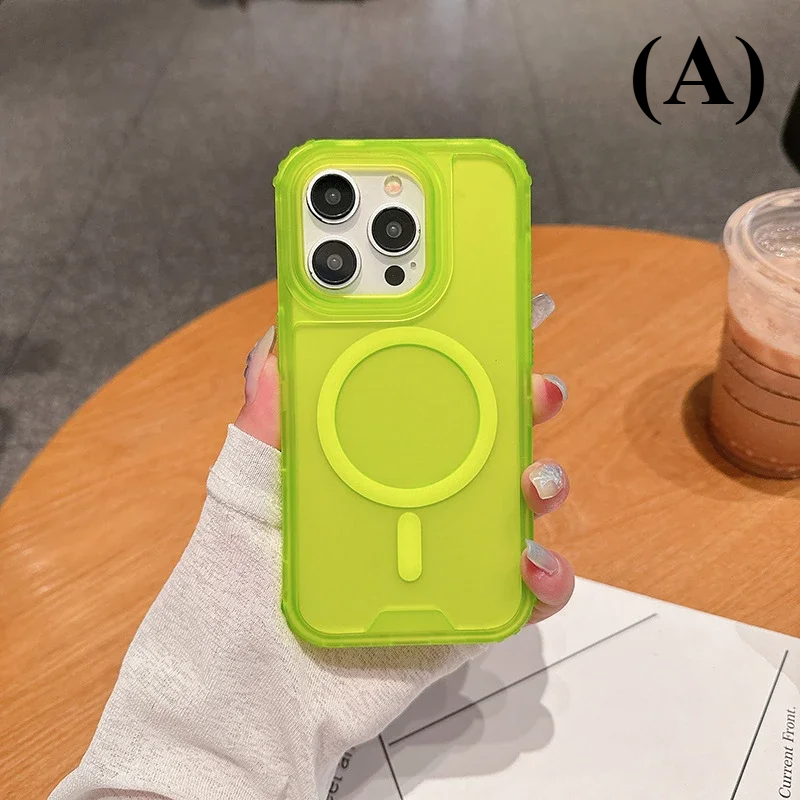 3 in 1 Magsafe Heavy Duty Armor Case - for IPhone 16 Series - A - Fluorescent Green / For iPhone Pro Max - Phone Cases