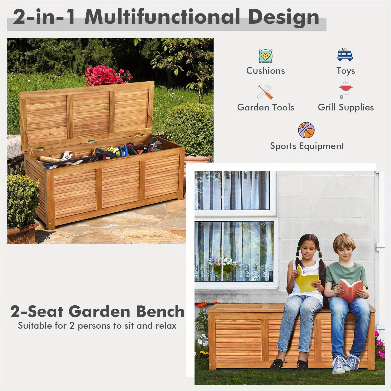 Heavy Duty Wood Storage Bench by Snagg A Box