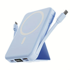 Magnetic 5 Device Fast Charging Power Bank - 10,000mAh - Blue - Banks