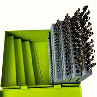 60 Piece Cobalt-Coated Drill Bit Set — HSS Numbered 1–60 Twist Bits with Metal Index Box - 60pcs/set - Power Tools